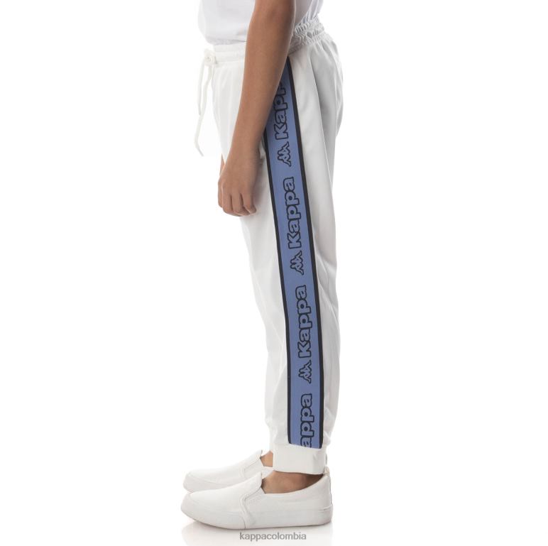 Kappa niños pantalones de chándal alic 2 con cinta del logo para niños blanco azul B8N4D463