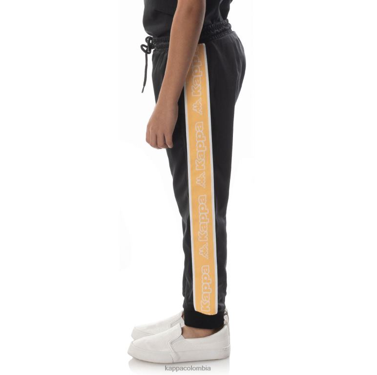 Kappa niños pantalones de chándal alic 2 con cinta del logo para niños humo negro naranja B8N4D464