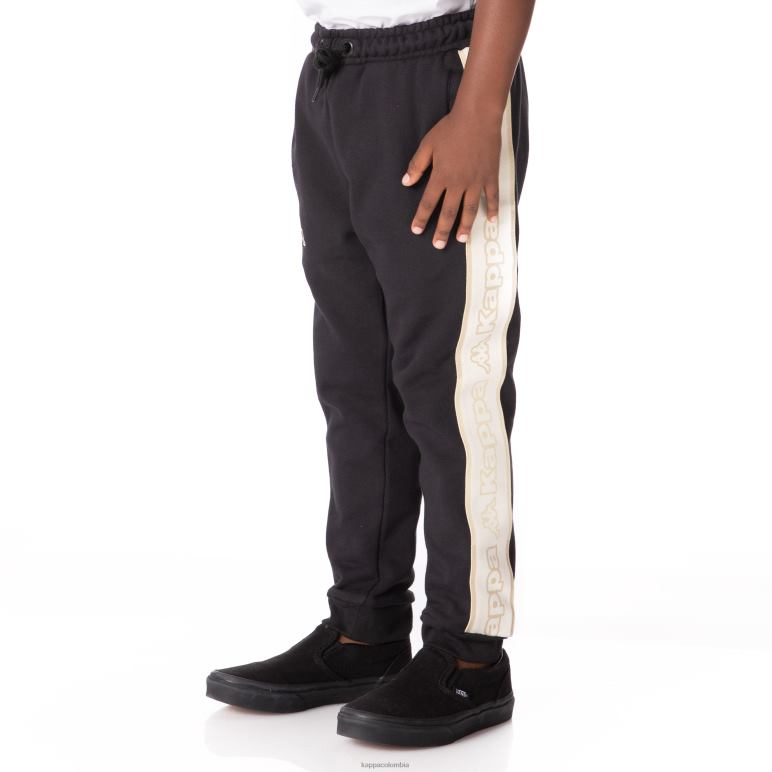 Kappa niños pantalones deportivos anira 2 con cinta del logo para niños humo negro B8N4D570