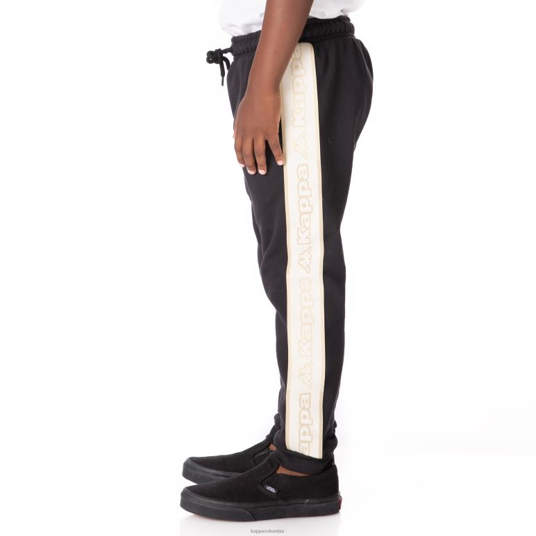Kappa niños pantalones deportivos anira 2 con cinta del logo para niños humo negro B8N4D570