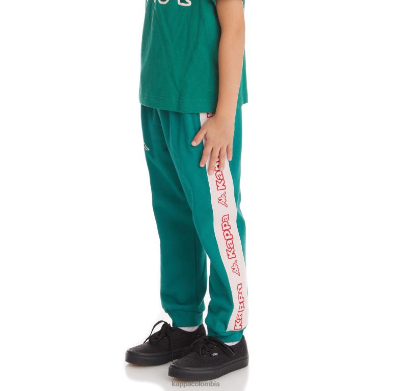 Kappa niños pantalones deportivos anira 2 con cinta del logo para niños verde oscuro B8N4D596