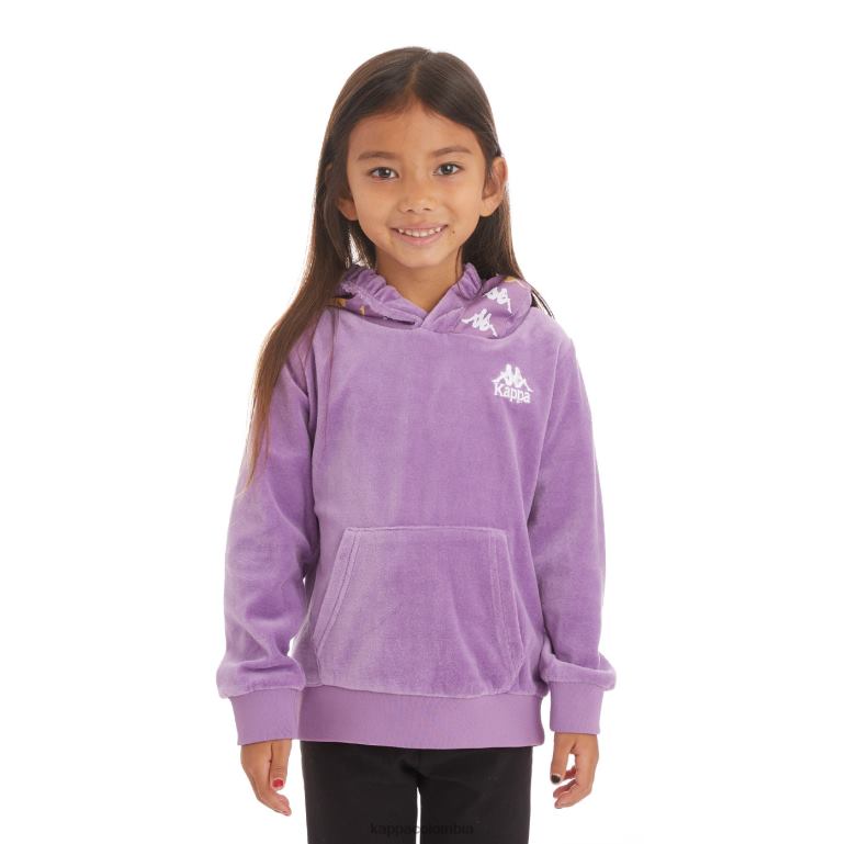 Kappa niños sudadera con capucha 222 banda loredo niños lavanda violeta B8N4D533